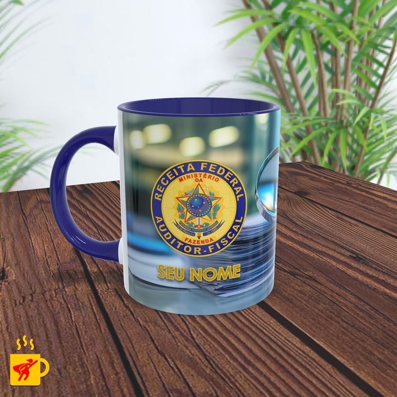 Caneca Auditor Fiscal Brasão Lupa