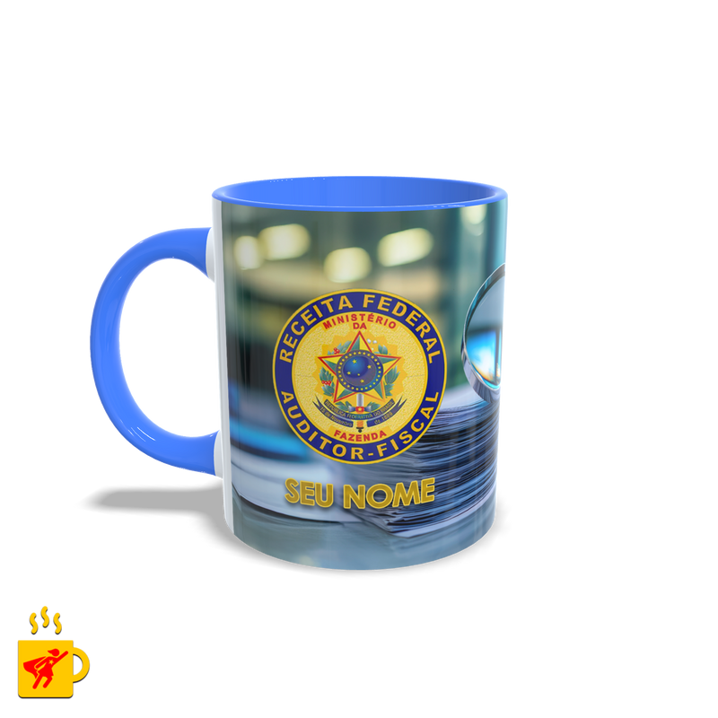 Caneca Auditor Fiscal Brasão Lupa