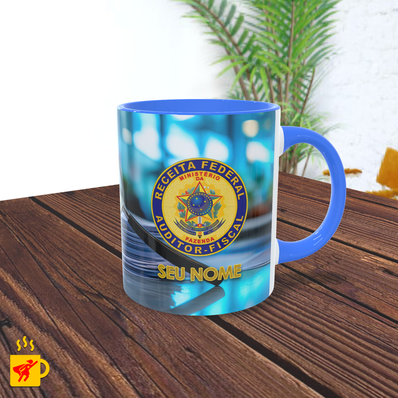 Caneca Auditor Fiscal Brasão Lupa